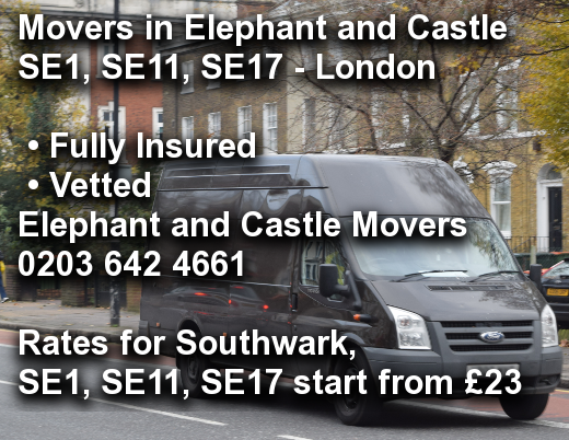 Movers in Elephant and Castle SE1, SE11, SE17, Southwark